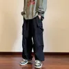 Pantalon homme Cargo décontracté multipoches Streetwear noir Harajuku Hip Hop taille élastique Harem cheville longueur pantalon 230731