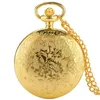 Pocket Watches Luxury Noble Golden Quartz Watch Lady Exquisite Roman Numeral Dial Men Durable Chain Alloy Necklace Pendant Gifts For Mom