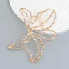 Kolczyki Dangle Puste Big Butterfly Stude Fors Women Metal Rhinestone Wing Wing Ear Ear Oświadczenie Biżuteria