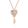 Pendentif Colliers En Acier Inoxydable Cristal Naturel En Forme De Coeur Smart Key Collier Femmes Amour Serrure Os Chaîne Bijoux De Fête De Mariage