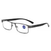 Solglasögon unisex pochromic läsglasögon anti-blue ljus utomhus metall ram hd presbyopia glasögon diopter 1.0 till 4.0