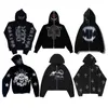 Mens Hoodies Sweatshirts Zip Hoodie Skeleton Goth Sweatshirt Sport Coat Pullover Gothic Long Sleeve Overdized Y2K Jacket 230731