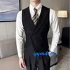 Classic Groom Vests For Wedding Best-Men Suit Vest Slim Fit Vest Custom Made Prom Party Engagement Waistcoat Dress Peaked Lapel Double-breasted