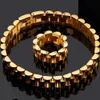 Urok bransoletki o szerokości 10 mm bransoletkę z paskiem zegarkowym Mężczyźni luksusowe złoto plisowane stali nierdzewne dla kobiet Pierścień palców męskie na dłoni biżuteria 230801
