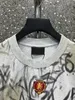 Marchio di lusso Bale Oversize nc T-shirt ia T-shirt ricamata lavata con toppe Tag T-shirt versione allentata da donna con stampa graffiti
