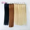 Loop Micro Ring Human Hair Extensions Micro Beads Hair Extension Virgin Hair Black Brown Blonde Piano Nano Ring Hair 100g