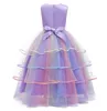 Mädchenkleider Mädchen Einhorn Kleid Regenbogen Prinzessin Fancy Geburtstag Party Kleid Kinder Kinder Halloween Einhorn Perform Kostüm für 3-12 Jahre 230731