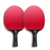 Bord Tennis Raquets Huieson 56 Star Racket Set Ping Pong Rackets Långt hanter Kort dubbla ansiktsgummi med väska 230731