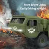 Voiture électrique RC Q75 1 16 6WD RC 2 4G Radio avec lumière LED Off Road Loadable Transporter Télécommande Camions militaires Jouets pour enfants 230801