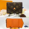 M41938 Victorine Luxurys Designer Men Men Karta kredytowa Pochodnik Brown Flower Paszport Portfel Kobiety Portfel karty Zmień torebkę ID Holder Organizator Monety Tolepra monet