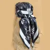 Scarves 90*90cm Silk Scarf Women Print Hair Neck Square Office Ladies Shawl Bandanna Muslim Hijab Handkerchief Muffler Foulard female J230801