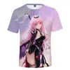 T-shirts pour hommes HOLOLIVE VTuber Mori Calliope imprimé en 3D printemps été Preppy hommes/femmes vêtements de rue T-shirt Streetwear Style Kawaii