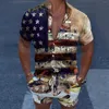 Camicie casual da uomo American For Men Flag Pattern Camicia a maniche corte Independence Day Top T-shirt oversize USA Abbigliamento largo 5XL