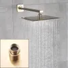 Bathroom Shower Heads Rainfall Shower Head 8"/10"/12" Square Bathroom Ultrathin Rain Top Shower Head with Shower Arm Faucet Accessories Wall Mounted 230731