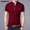 T-shirts pour hommes COODRONY Marque D'été À Manches Courtes T-shirt Hommes Coton T-shirt Homme D'affaires Décontracté Col Montant T-Shirt Hommes Vêtements C5100S J230731