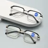 Solglasögon Anti-Blue Light Glasses Pochromic Color HD Reading Metal Fashion Classic Daight Computer Goggles Ultra Frame