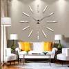 Horloges murales 3D horloge lumineuse bricolage acrylique miroir autocollant décoration de la maison salon Quartz aiguille auto-adhésif suspendu montre