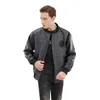 Hommes Vestes Printemps Et Automne Rétro Gris Bomber Veste Beau Ins Broderie Tendance Couple Baseball Uniforme Hommes