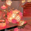 Trädgårdsdekorationer LED Rose Flower String Lights Usbatty Operated Christmas LED Fairy Decoration Lighting Strings Outdoor 230731