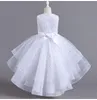 Vestidos de niña Lentejuelas brillantes Hi-Lo Niño Vestidos de niña de flores Cumpleaños Tul Sin mangas Arco Princesa estrellada Fiesta de bodas para niños Vestido formal 230801