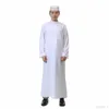 Ropa étnica Ramadán, vestido de moda musulmana para hombres, caftán Abaya para hombre, Color sólido, suelto, informal, de manga larga, ropa de oración, túnicas islámicas