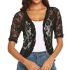 Women's Blouses Flower Embroidery Top Elegant Lace Embroidered Cardigan With Irregular Hem Stylish Open Stitch Shawl For Fashionable