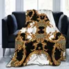 Comforters sets Yellow Rose And Bees Vintage Kitsch Baroque Scarves Sofa Bed Flannel Fleece Blanket Plush Bedding Pink Blue for Beds 230801