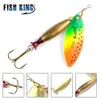 Baits Lures FISH KING Spinner Lure Bait Long Cast 18g 24g Spoon pike Metal Fishing Bass Hard With Hooks 230801