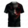 T-shirts pour hommes Vente d'été Quotidien Polyvalent Grand -shirt Street Fashion Haute qualité 3D Horror Vampire Print