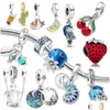 Charms 925 Sterling Sier Diy Beads Ocean Jellyfish Turtle Cherry Pendant Charm för Original Pandora Armband Smycken Drop Delivery F DHY2J