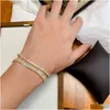 Tennis Zirconia Gouden Armband Ketting Armbanden Voor Vrouwen Mannen Kleur Hand Cz Homme Sieraden Drop Levering Dhgur