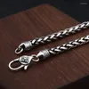 Chains S925 Sterling Silver Six-Character Truth Pestle Men's Everything Match 5mm Rope Necklace Hip Hop Punk Boutique Jewelry