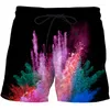 Herr shorts mode strandbyxor 3d tryckt fläckig slips färgmönster sport män kvinnor älskare hip hop street casual