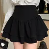 Skirts Short High Waist for Women Pleated Ruffle Clothing Black Womens Skirt Pleat Mini Chic and Elegant in a Line Y2k