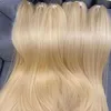 Toptan 1 demet anlaşması 613 düz% 100 Vietnamlı ham insan sarışın çift çizilmiş saç atkıları işlenmemiş saç uzantısı