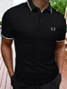 Men's Polos Wheat spike casual short-sleeved button pattern polo shirt V-neck top pullover summer men's clothing 230731