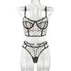 Roupa íntima sexy ponto de venda quente perspectiva lingerie divertida com anel de aço elástico nas costas oco conjunto de duas peças 3391 230801