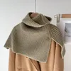 Sciarpe In Sciarpa Snood Lavorata A Maglia Tinta Unita Collo Alto Stile Coreano Autunno Inverno Scialle Diviso Antivento Per Esterno