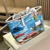 Rese Bag Bagage Designer Beach Väskor Tote Vintage Print Holiday Messenger Women Shopping Bag Leathe Handväskor Totes Purse 231215