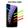 Anti-blauw licht privacy schermbeschermer voor iPhone 14 13 12 11 Pro Max XS SE2 3 Anti-Spy Glossy Tempered Glass Film 9H 2.5D met retailpakket