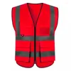 Gilets pour hommes 11 couleurs gilet de sécurité réfléchissant protecteur de construction haute visibilité avec bandes cinq poches