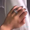 Splendido anello di promessa con fascia eterna in edizione limitata 925 anelli di fidanzamento in argento sterling 11 pezzi con diamanti ovali cz per le donne250H