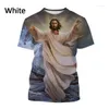 Camisetas masculinas 2023 Jesus Love Every Christian Impressão 3D Camiseta Moda de verão