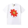 Hommes t-shirts 23SS fleur rouge impression chemise hommes femmes taille ue pur coton haute rue haut t-shirts été Hippie vêtements t-shirt décontracté