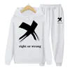 Sweats à capuche pour hommes Tendance Marques de sport Right Or Wrong Vêtements Pantalons à capuche Ensemble pour enfants Pull unisexe Homme Survêtements Homme surdimensionné