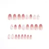 Fałszywe paznokcie 24PCS Długie z wzorami różowe motyle dżerówek Fałszywe prasa na trumnie sztuczne dla kobiet kij
