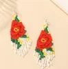 Dangle Earrings Beaded Seed Bead Bohemian Flower Styles