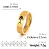 Dreamtimes Simple Trend Funny Middle Finger Stickman Ring Hip Hop Fuxk You Doodle Rings for Man Couple Party New Gifts Jewelry