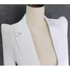 Costumes pour femmes TOP QUALITY 2023 Élégant Designer Blazer Shrug Shoulder Single Button White Jacket