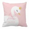 Set di biancheria da letto LVYZIHO Pink Cute Swan Presepe Nome personalizzato Baby Girl Bedding Set Baby Shower Gift Bedding Set 230731